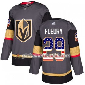 Vegas Golden Knights Hockeydrakt Marc-Andre Fleury 29 2017-2018 Grå USA Flag Fashion Adidas Authentic - Herre